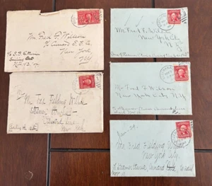 Bozeman MT. 1904 care of Steamer Etruria Postmarked Envelopes Lot of 5 - Picture 1 of 5