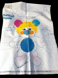 Vintage Popple Doll printed fabric With pattern and instructions 1986 Puffball - Picture 1 of 3