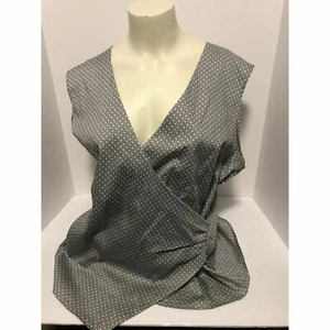 NYC WOMEN’S BLOUSE SHELL GRAY POLKA DOTS XL - Picture 1 of 8