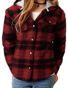 Roper Western Jacket Girls Flannel Plaid Red 03-298-0119-2691 RE - Picture 1 of 1
