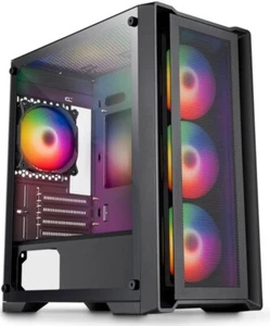 CiT Vento Mid Tower Micro ATX Gaming PC Case - Black - Picture 1 of 11