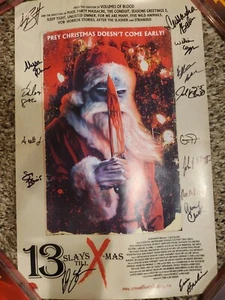 13 Slays Till X-mas AUTOGRAPHED POSTER christmas horror - Picture 1 of 1