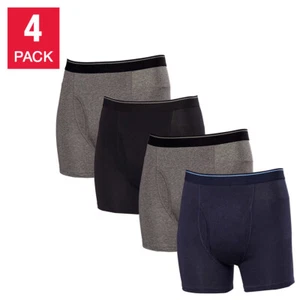 Calzoncillos boxer Kirkland Signature para hombre, paquete de 4 multicolores negro gris seleccionar talla - Imagen 1 de 14