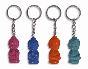 Buddha Schlüsselanhänger Schlüsselring sortiert Happy Praying Segen (4er Set) - Bild 1 von 5