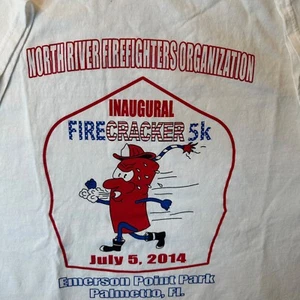 North Rivers Firefighters Tee Inaugural Fire Cracker 5K Race T Shirt Mens Sz 2XL - Picture 1 of 5