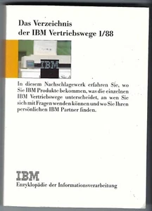 ITHistory (1988) IBM Brochure: "Verzeichnis Vertriebswege (Channels) (German - Picture 1 of 1