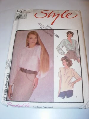 WOMENS UNCUT STYLE 1231 Sewing Pattern CAREER BLOUSE SHIRT TOP SIZE 10 12 14 - Image 1 of 3