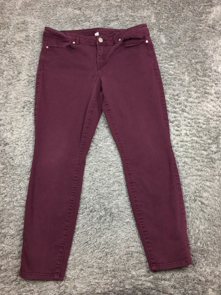 Pantalones chinos ajustados Lauren Conrad para mujer talla 14 algodón púrpura Foto 1 de 4