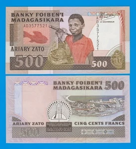 Madagascar 500 Francs, = 100 Ariary, P 71a, Signature 2, UNC ( P 71 a ) - Picture 1 of 1