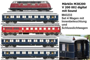 Locomotora diésel Märklin 38200+43233 V200 002 DB SOUND + 4 vagones con interior. Ep 3 NUEVO - Imagen 1 de 16