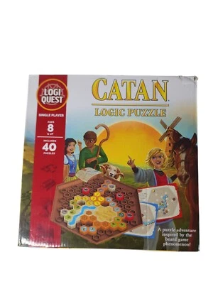 Logi Quest Catan Logic Puzzle 单人玩家 40 件棋盘游戏 8 岁以上开箱 — 第 1/4 张图片