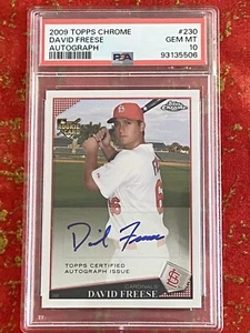 2009 Topps Chrome David Freese Auto Rookie RC PSA 10 Pop 7 St. Louis Cardinals - Picture 1 of 2