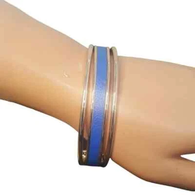 ALFANI Women's Gold Plated Blue Slider Adjustable Bangle Bracelet  NWT - Image 1 of 4