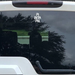 New PI BETA PHI White BRUSH STROKE Weatherproof Vinyl SORORITY GREEK Car Decal - Bild 1 von 2