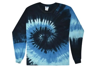 Blue Ocean Langarm Batik T-Shirt Erwachsene & Kinder 100 % vorgeschrumpfte Baumwolle - Bild 1 von 1