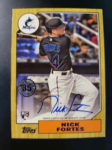 Tarjeta autógrafa Topps Nick Fortes RC 1987 2022 #87BA-NF - Imagen 1 de 2