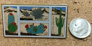 1991 USPS 20 cents CACTUS Enamel Lapel PIN/Pinback Jonathan-Grey Collection - Picture 1 of 1