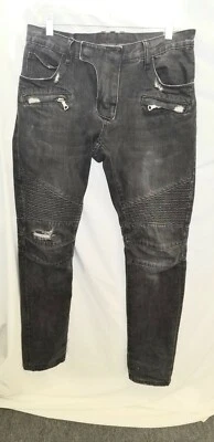 Jeans ajustados acanalados y rasgados Balmain talla 30 Foto 1 de 4