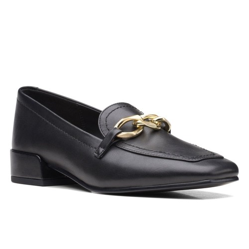 Mocassini nuovi con scatola Clarks donna SEREN30 STEP in pelle nera