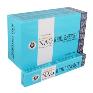Vijayshree Golden Nag Reiki Energy Bastoncini di Incenso AGARBATTI Qualità Export 180gr - Foto 1 di 5