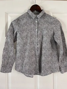 Zara Kids Girl’s Leopard Print Long Sleeve Collar Button Shirt Size 9 - Picture 1 of 6