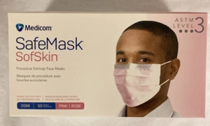 Medicom 2088 SafeMask SofSkin Ohrschlaufe Gesichtsmasken ASTM Level 3 Pink 50/Bx - Bild 1 von 7
