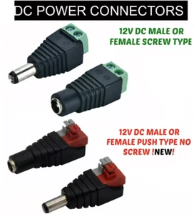 DC JACK 12V POWER PLUG MALE FEMALE POWER CONNECTOR CCTV CAMERA 5/10/20/50/100 - Picture 1 of 11