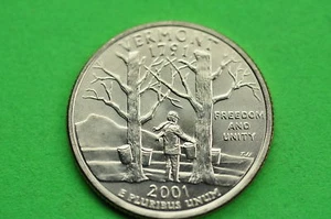 2001-D  BU Mint State (VERMONT) Statehood US Quarter Coin - Picture 1 of 1