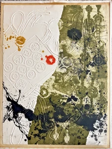Clare Mixed Media Embossed Print With Added pain Splatter Ltd Ed 63/80 30"X22" - Picture 1 of 5