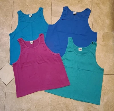 Lot 4 VTG 80s Islander Mesh Tank Tops Men's L Muscle Shirt Surfer Skater Punk - Image 1 of 4