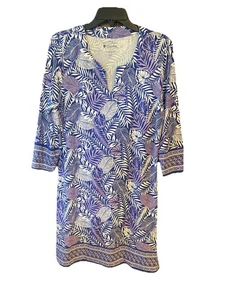 Coolibar Talla L Azul Oceanside UPF 50+ Playa Sol Natación Cubierta Vacaciones Todos los Días Vestido - Imagen 1 de 8