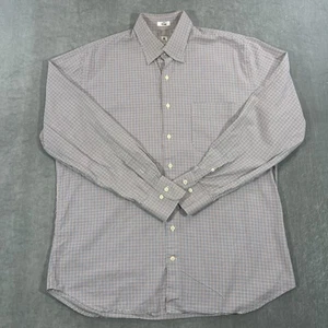 Peter Millar Herren Large dunkelorange kariertes Button Down Hemd - Bild 1 von 6