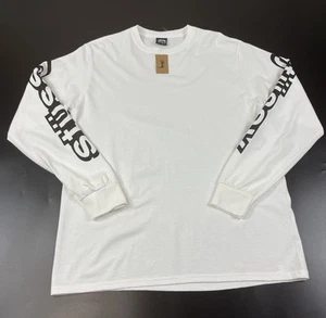 Stüssy Sideways Long Sleeve Tee White Size Large - Picture 1 of 3