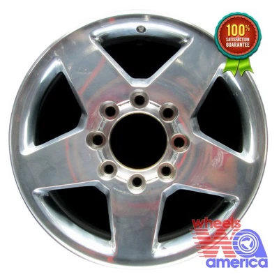 Wheel Rim Chevrolet GMC Sierra 1500 2500 HD 3500 Silverado Polished OE 5503 - Image 1 of 4