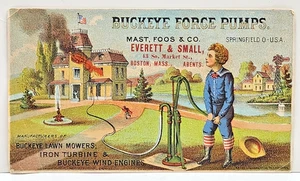 Buckeye Forge Pumps Lawnmowers Machinery Co. Trade Card - House Fire Springfield - Picture 1 of 2