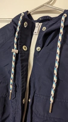 ЖЕНЩИНА в куртка 16 W темно-синий застежки молнии капюшон 4 кармана 049 - Изображение 1 из 4