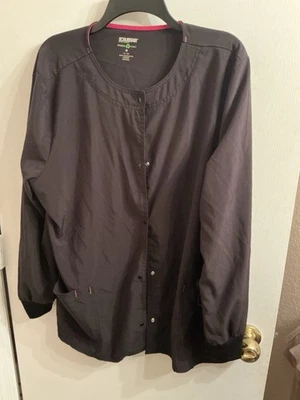 Scrubstar Ethical Fabric Black Women's Medical Nurse Scrub Warmup Jacket - Image 1 of 4