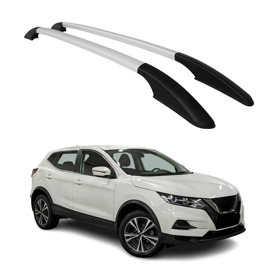 Baca de techo rieles laterales de aluminio para Nissan Rogue Sport 2017-2022 gris 2 piezas Foto 1 de 4