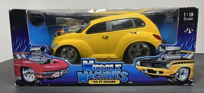 Muscle Machines ‘00 PT Cruiser Yellow 1:18 Scale Die-Cast 2001 New In Box #61186 - Image 1 of 4