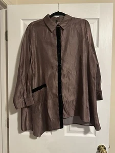 IC by Connie Damen Langarm Bluse Top Größe XL 124709 Bronze/Schwarz $ 232 gebraucht, in einwandfreiem Zustand - Bild 1 von 10