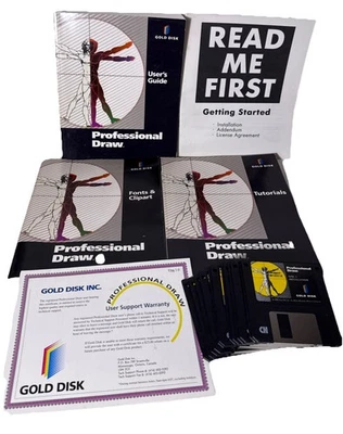 Professional Draw - Gold Disk - PC DOS Disk Set - Bild 1 von 4