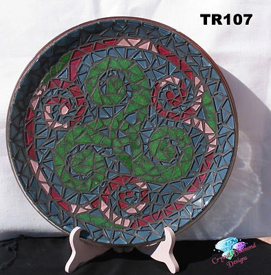  Twisted Swirls Glass Tray Handmade Mosaic Great for your home TR107 - Image 1 of 2