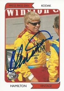BOBBY HAMILTON AUTOGRAPHED PRESS PASS VINTAGE RACING NASCAR PHOTO TRADING CARD - Picture 1 of 2