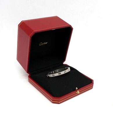 Cartier любовь браслет Pave бриллиант твердого 18K белое золото 44,8 г - размер 17 - Изображение 1 из 4