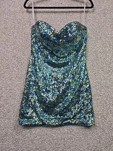 Hannah S Dress Womans 8 Multicolor Sequin Mini Dress Dance Cruise Wedding - Picture 1 of 16
