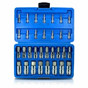 32pc Master Hex Bit Set SAE & Metric Socket Set Standard Allen 1/4 3/8 1/2 Inch - Picture 1 of 14