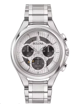 Orologio Bulova Uomo Cronografo Zaffiro Precisionist Argento Curv _96A301 - Immagine 1 di 4