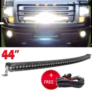 Curved LED Light Bar 44" Fit 09-14 Ford F150 Pickup Bumper Upper & Lower Grille - Picture 1 of 9