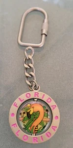 Vintage Florida State Spinning Enameled Metal Keychain Ring Key Chain Souvenir  - Picture 1 of 6