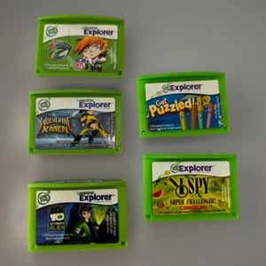 LeapFrog LeapPad Explorer 1 2 3 Learning Game NFL XMen Ben 10 Get Puzzled I Spy - Picture 1 of 2